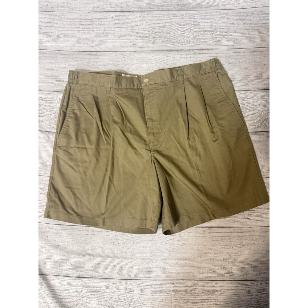 L.L.Bean Double L Men's Brown Chino Shorts 100% Cotton sz w44 -160-